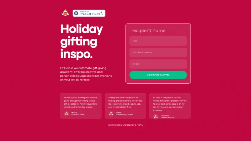 Homepage of elfhelp