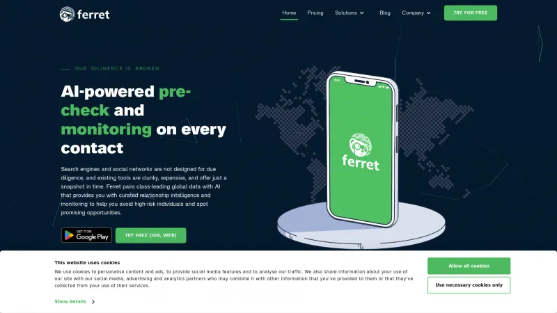 Homepage of ferret