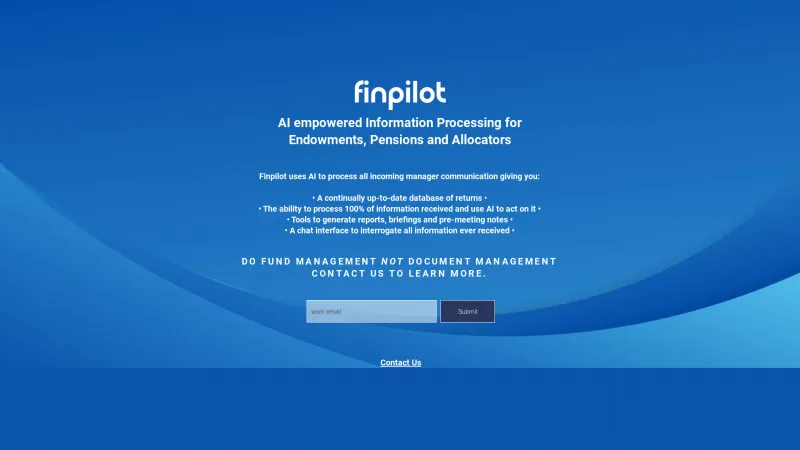 Homepage of finpilotai