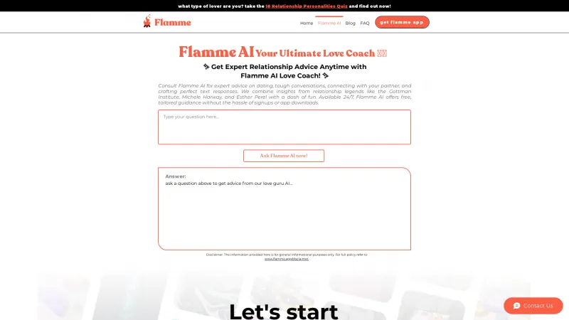 Homepage of flamme