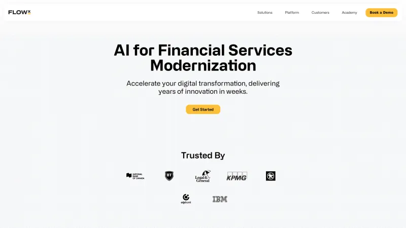 Homepage of flowx