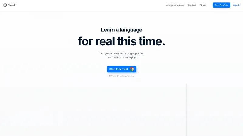 Homepage of fluent