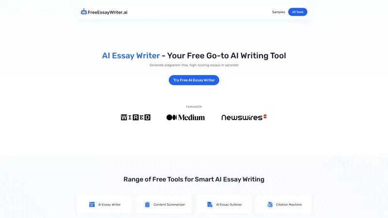 Homepage of freeessaywriter