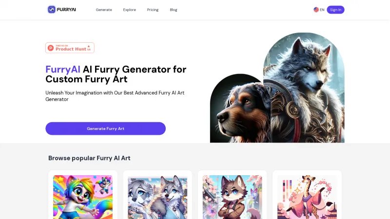 Homepage of furryaiart