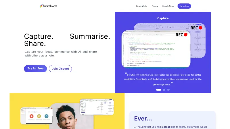 Homepage of futurenotes