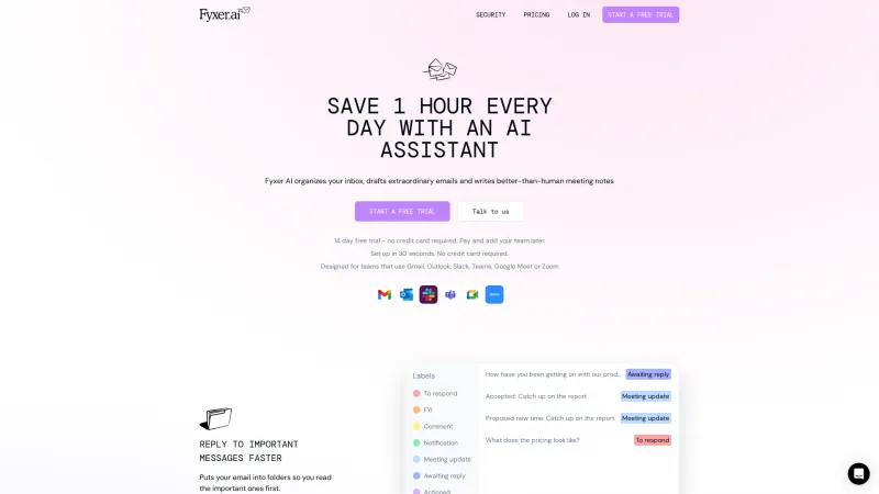 Homepage of fyxer