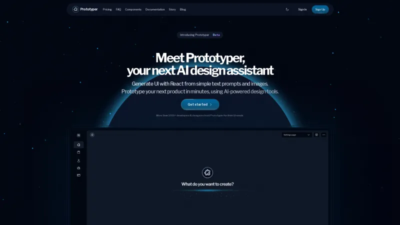 Homepage of getaprototype