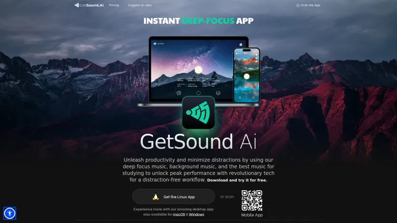 Homepage of getsound