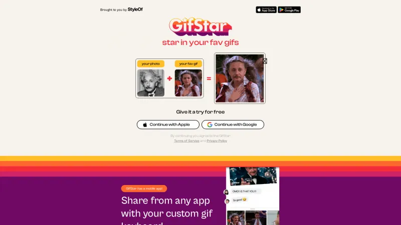 Homepage of gifstar