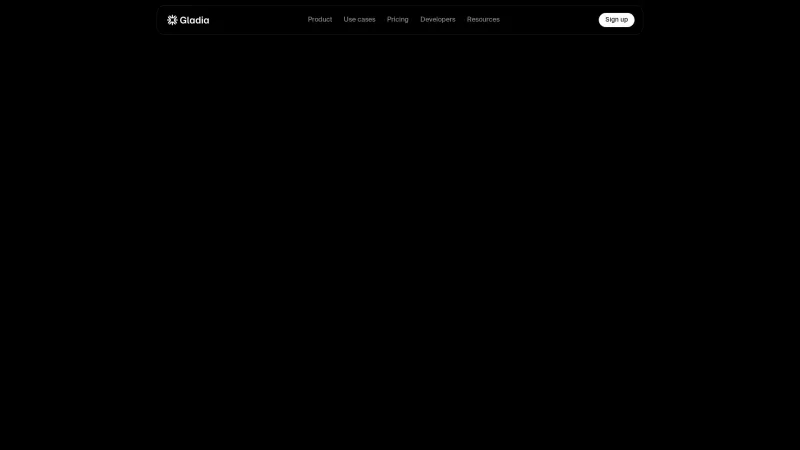 Homepage of gladia