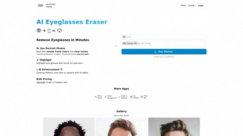 Homepage of glassesgone