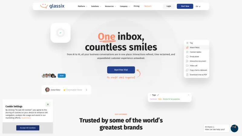 Homepage of glassix