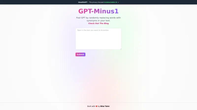 Homepage of gptminus1