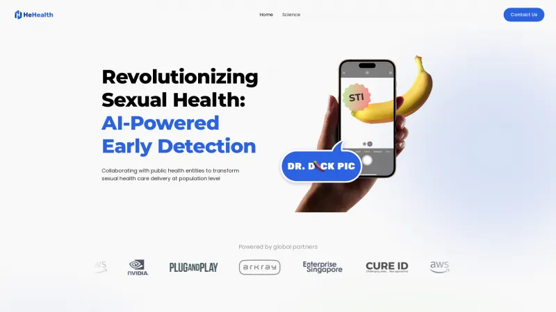 Homepage of hehealth