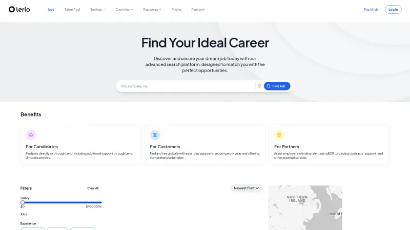 Homepage of hirebrain