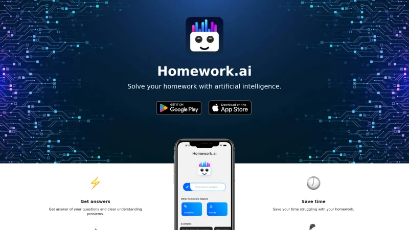 Homepage of homework-ai