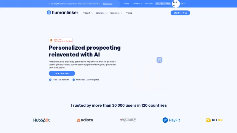 Homepage of humanlinker