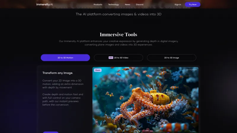 Homepage of immersity