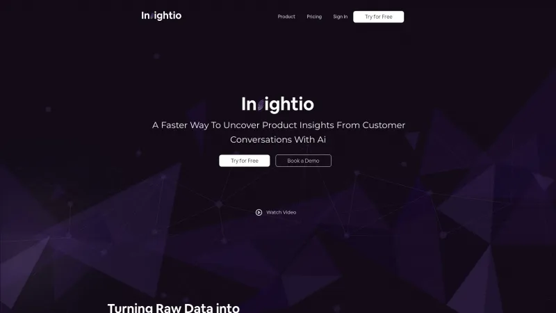 Homepage of insightio