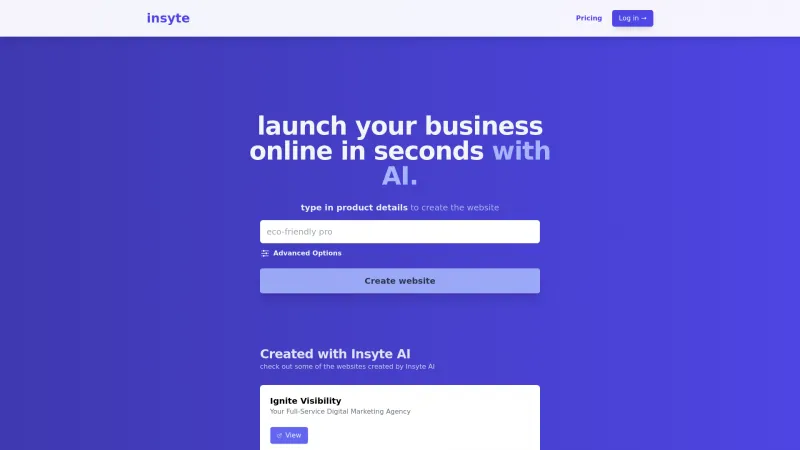 Homepage of insyte