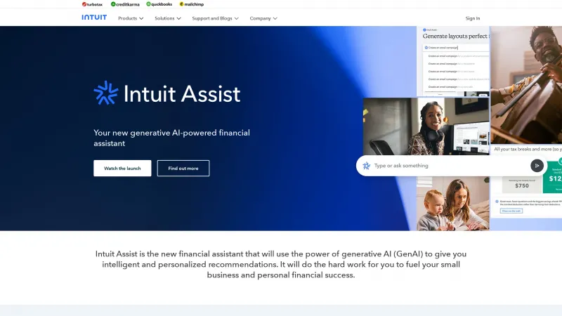 Homepage of intuit