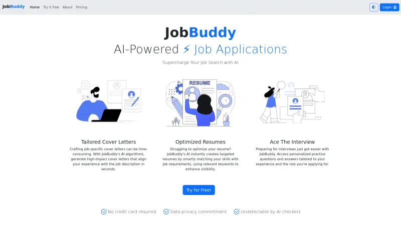 Homepage of jobbuddytech