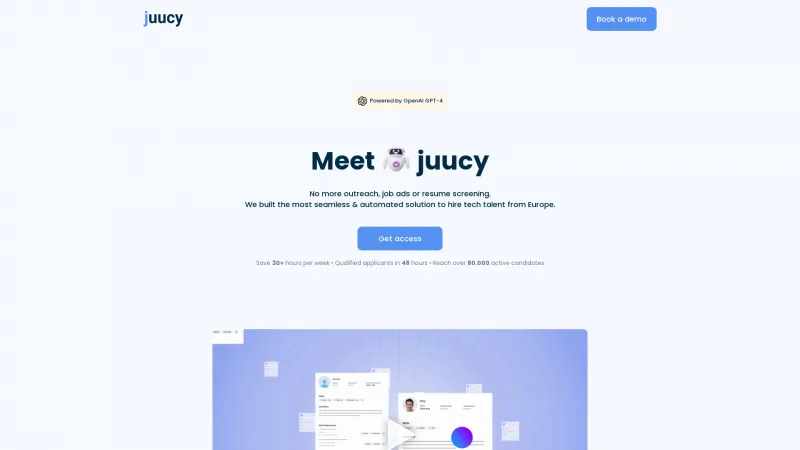 Homepage of juucy