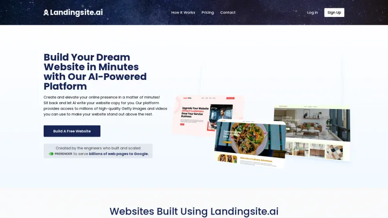 Homepage of landingsite