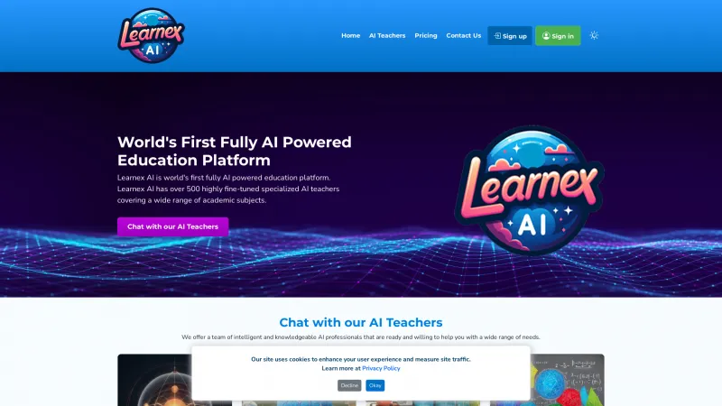 Homepage of learnexai