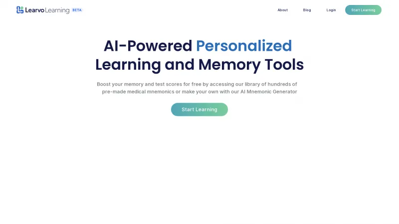 Homepage of learvo