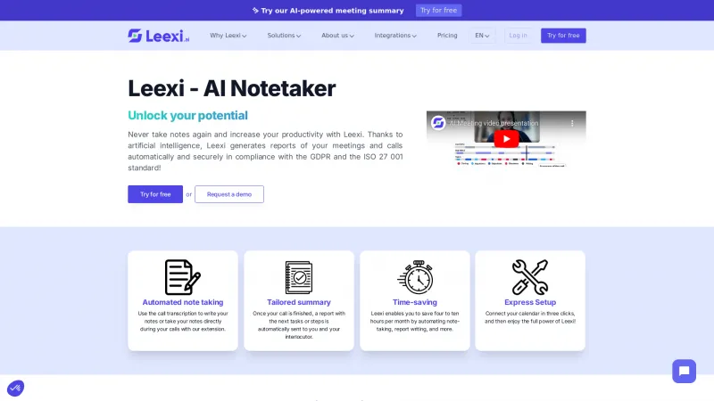 Homepage of leexi