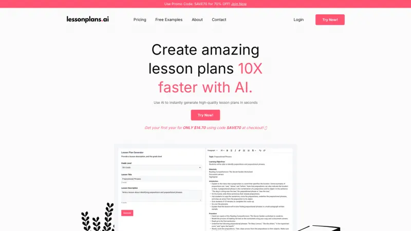 Homepage of lessonplans