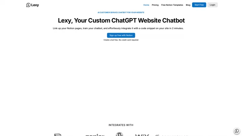 Homepage of lexy