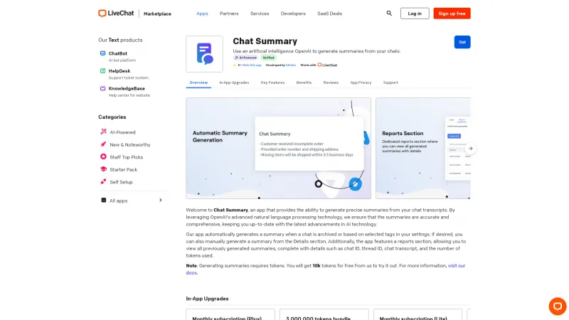 Homepage of livechat