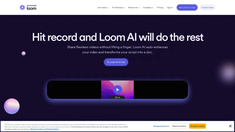 Homepage of loom