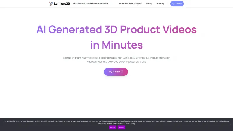 Homepage of lumiere3d