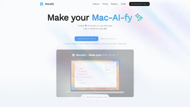 Homepage of macaify