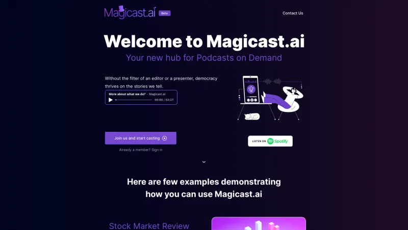 Homepage of magicast