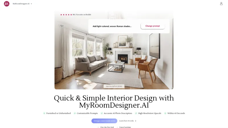 Homepage of myroomdesigner