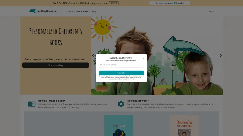 Homepage of mystorybooks