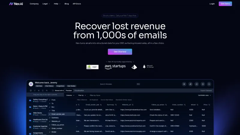 Homepage of nexai