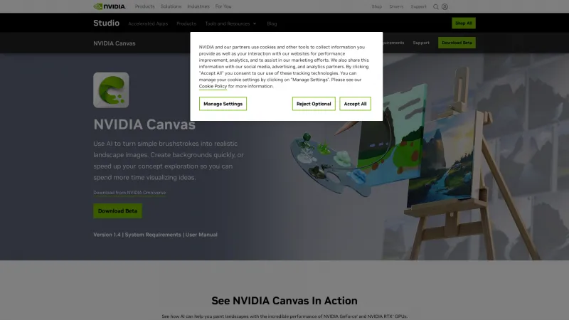 Homepage of nvidia