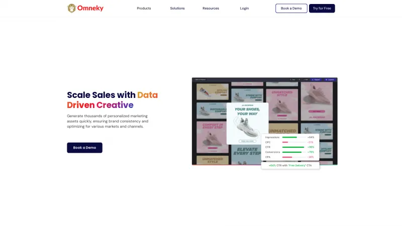 Homepage of omneky