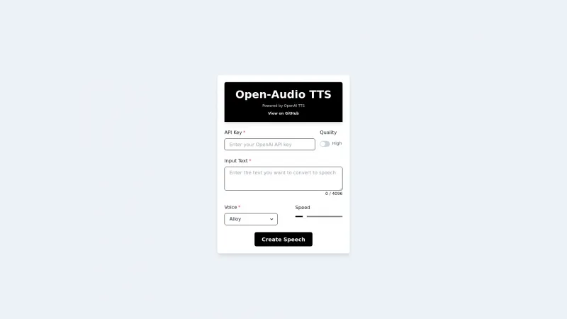 Homepage of openaudio