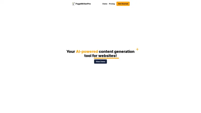 Homepage of pagewriter