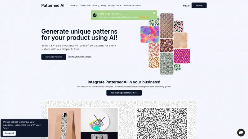 Homepage of patterned