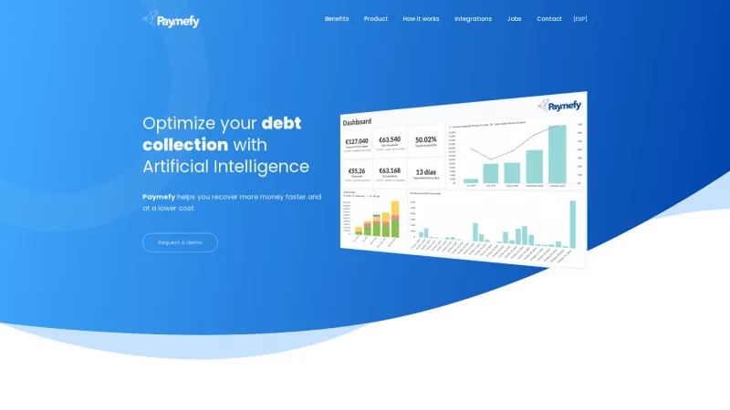 Homepage of paymefy