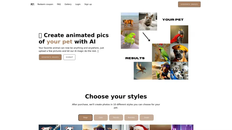 Homepage of petpic