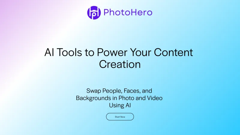 Homepage of photohero