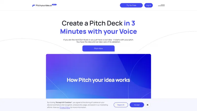 Homepage of pitchyouridea